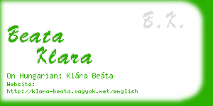 beata klara business card