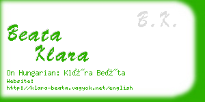 beata klara business card